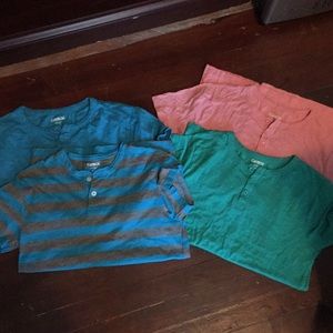 4 small Carbon short-sleeve Henley